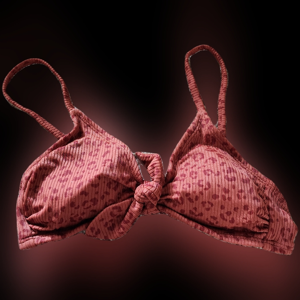 BNWT TARGET xhilaration terracotta  color leopard bikini top sz xs